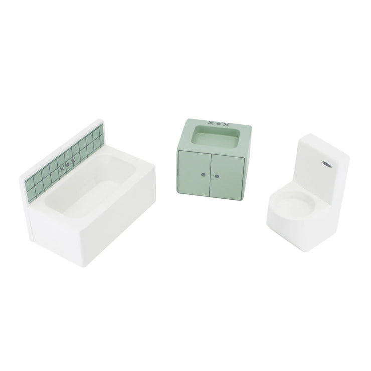 Sebra Three Piece Wooden Bathroom Set For Dolls House