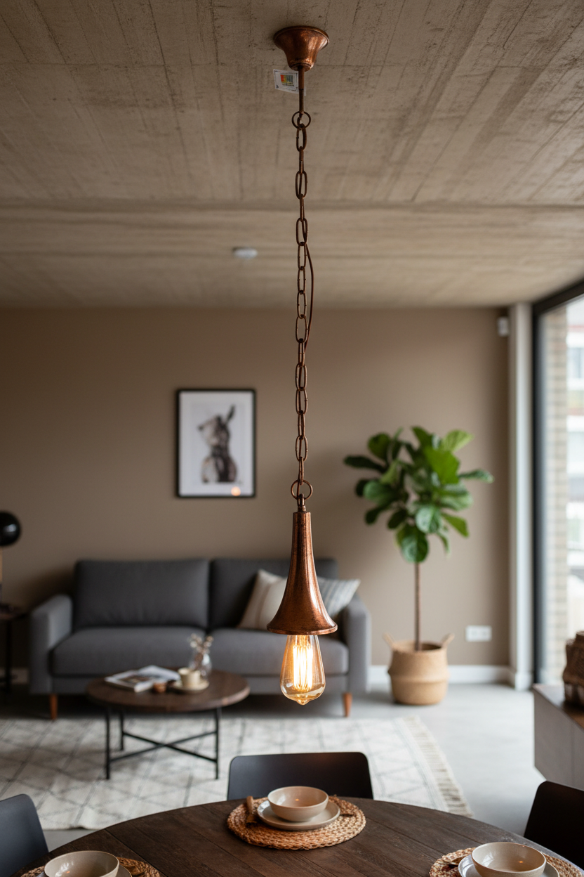 Hanging Ceiling Light Copper