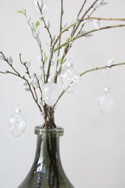 Set Of 6 Clear Glass Polka Dot Easter Decorations