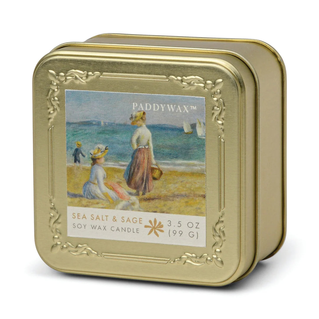 Impressionist Tin Candle Renoir ' Figures on the Beach'