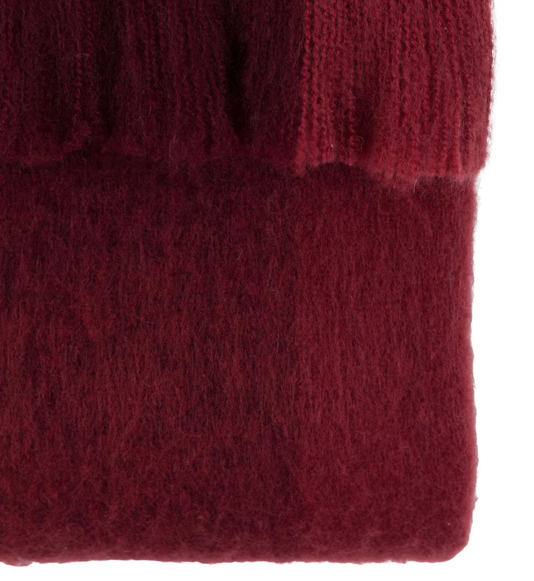 Check Faux Mohair Throw Merlot