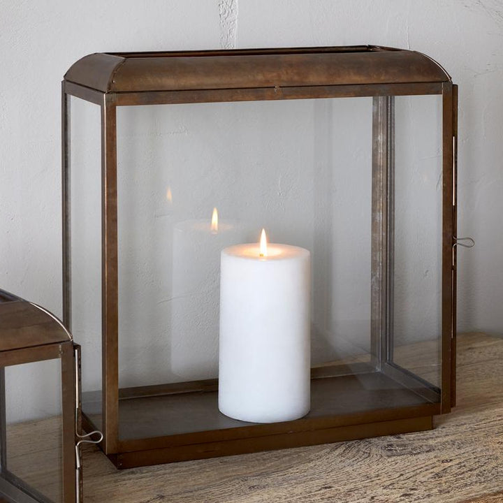 Kiwanda Tall Lantern in Antique Brass