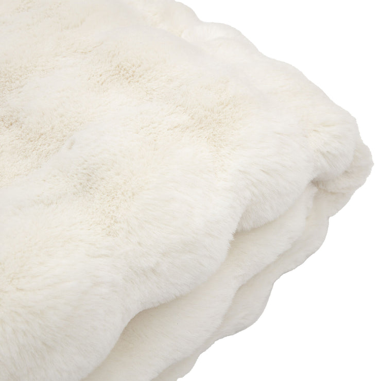 Marshmallow Marble Rabbit Faux Fur Throw - Cream