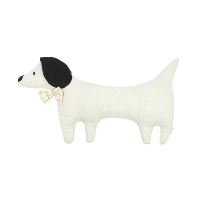 Lino Dog Cushion Toby in Greige by Nobodinoz