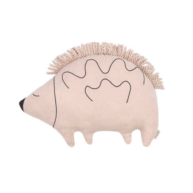 Enzo the Hedgehog Cushion in Pink Mauve by Nobodinoz