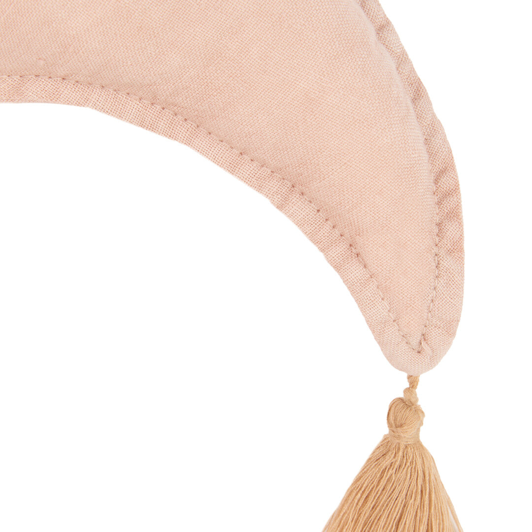 Lino Moon Cushion in Powder Pink