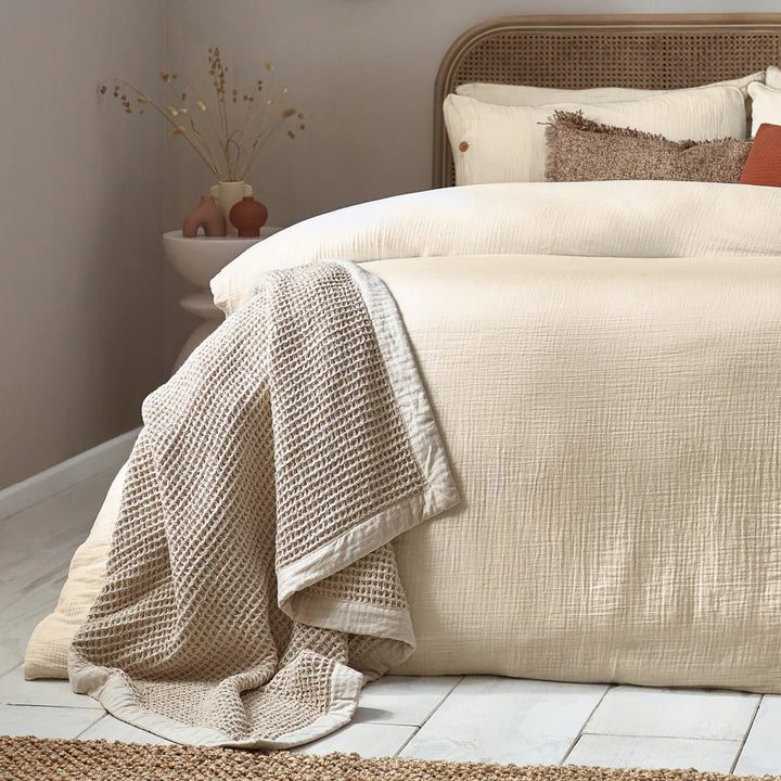 Lark Cotton Muslin Duvet Cover Set in Natural