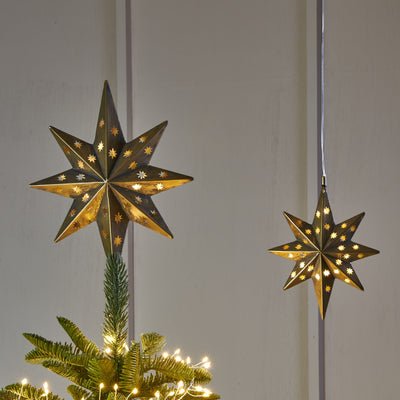 LED Star Tree Topper in Gold