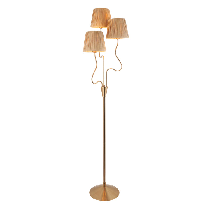 Wriggle Floor Lamp in Brushed Aged Brass