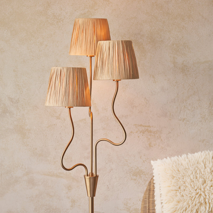 Wriggle Floor Lamp in Brushed Aged Brass