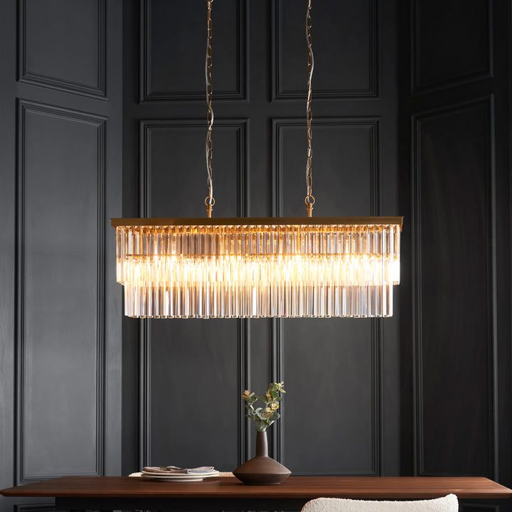 Conaston 4 Bar Pendant Light Brushed Aged Brass