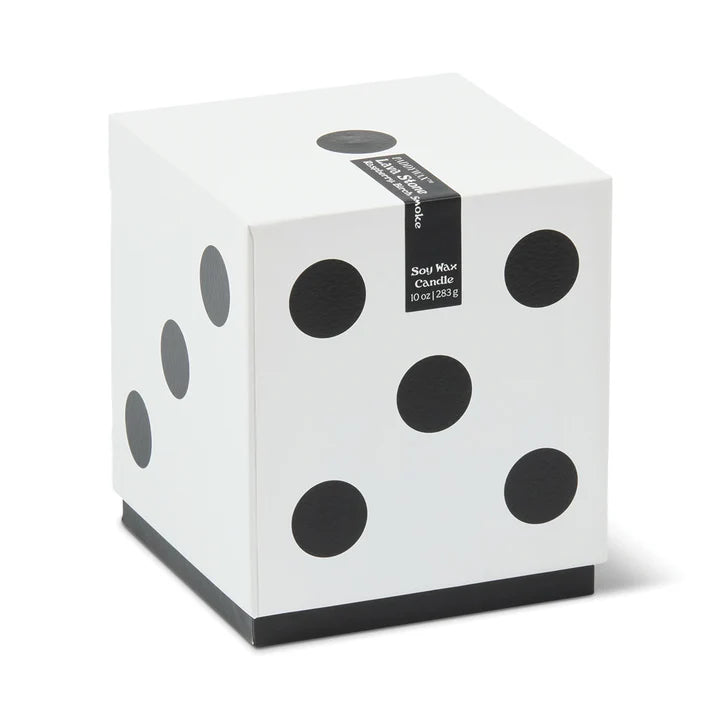 Lucky Dice Ceramic Black Wax Candle Lava Stone