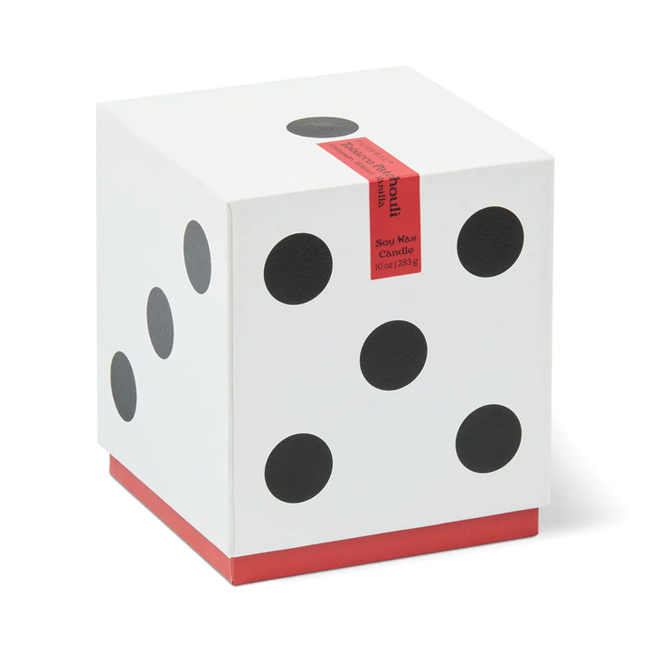 Lucky Dice Ceramic Red Wax Candle Tobacco Patchouli