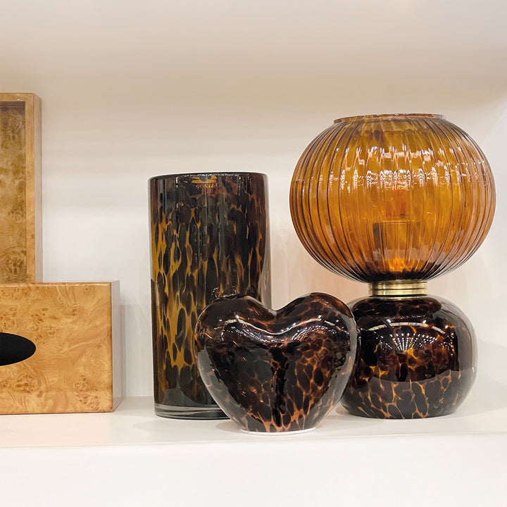 Adonis Small Leopard Glass Table Lamp
