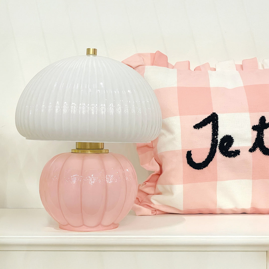Madeleine Glass Table Lamp in Pink
