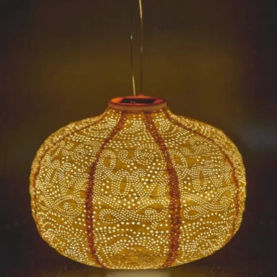 Lanterne Solaire Marocaine - Jaune Citrouille