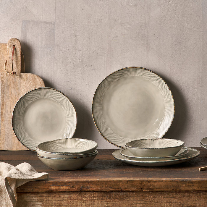 Malia Dinnerware Set in Cream Set of 12