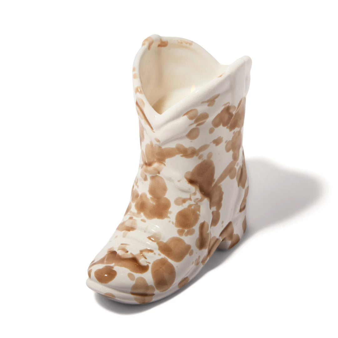 Nashville Ceramic Cowboy Boot Candle Desert Peach