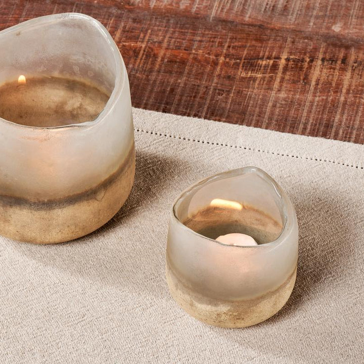 Ngolo Tealight Holder Small in Aged Smoke