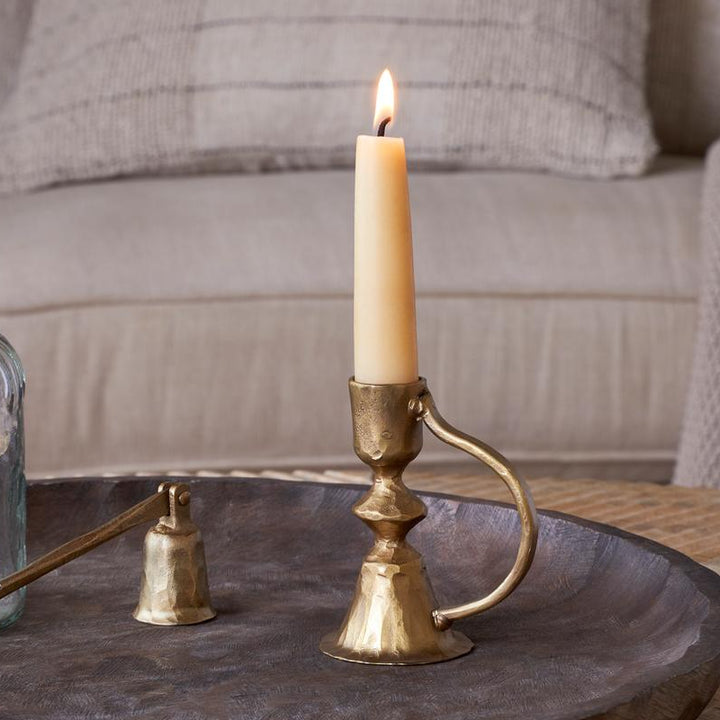 Prema Candle Holder in Antique Brass