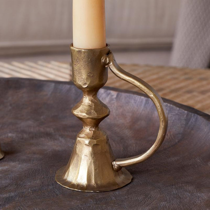 Prema Candle Holder in Antique Brass