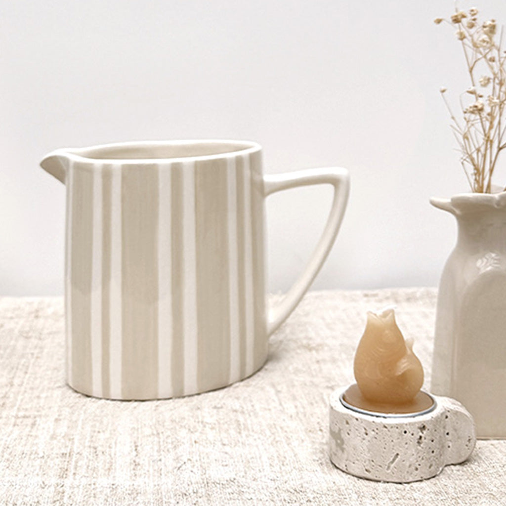 Small Sand Striped Ceramic Jug