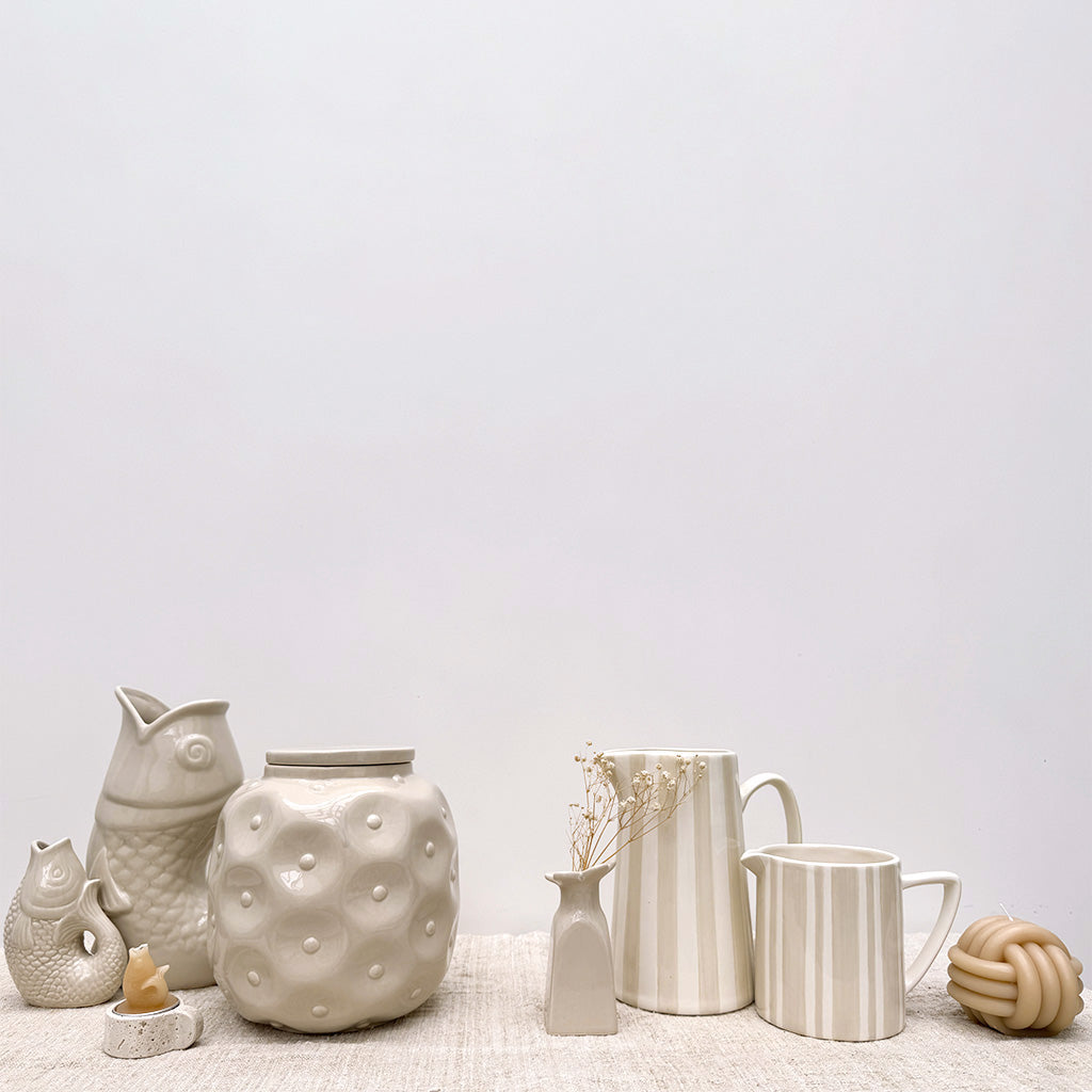 Small Sand Striped Ceramic Jug