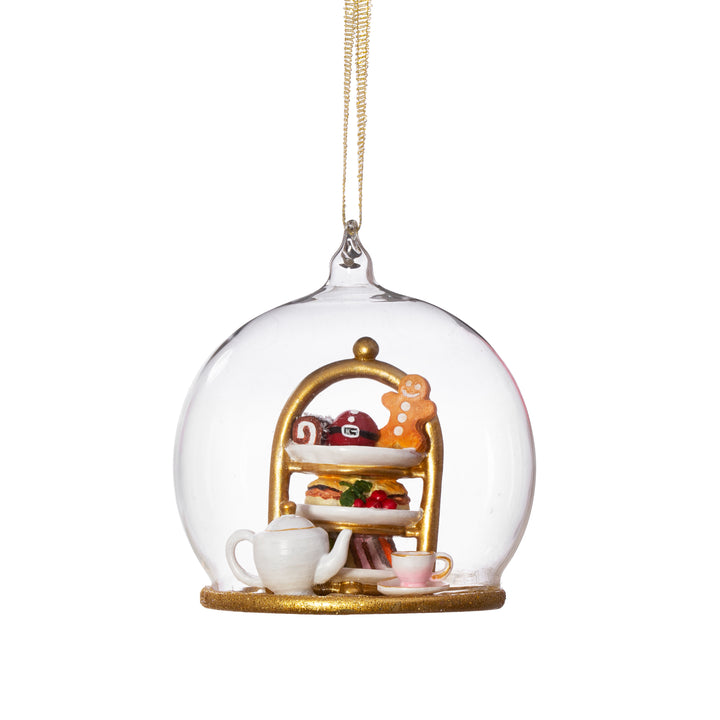 Christmas Tea Dome Glass Tree Decoration