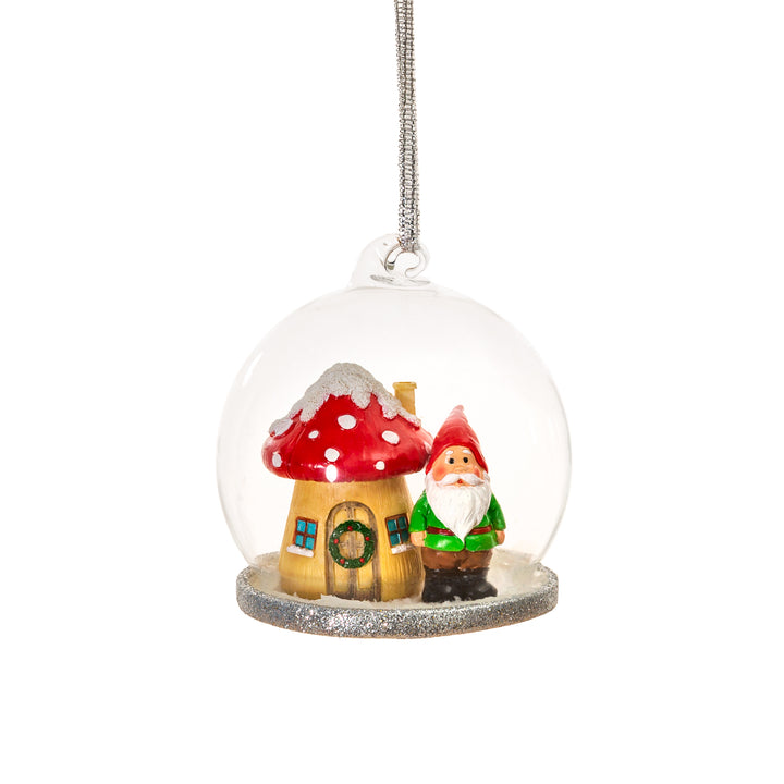 Gnome Dome Glass Tree Decoration