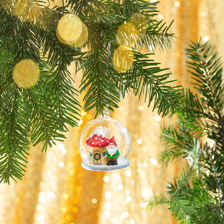 Gnome Dome Glass Tree Decoration