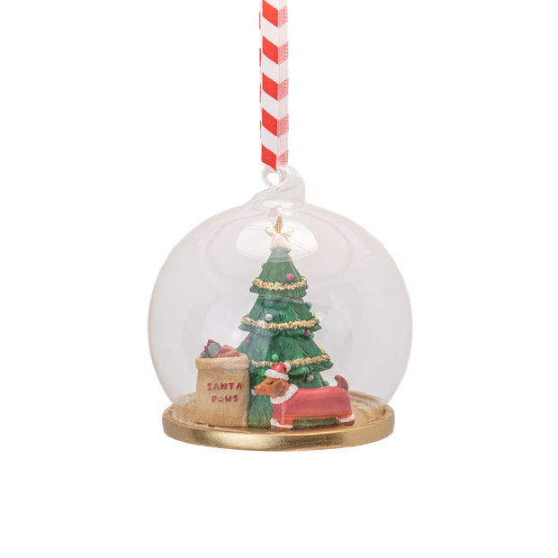 Santa Paws Dome Bauble