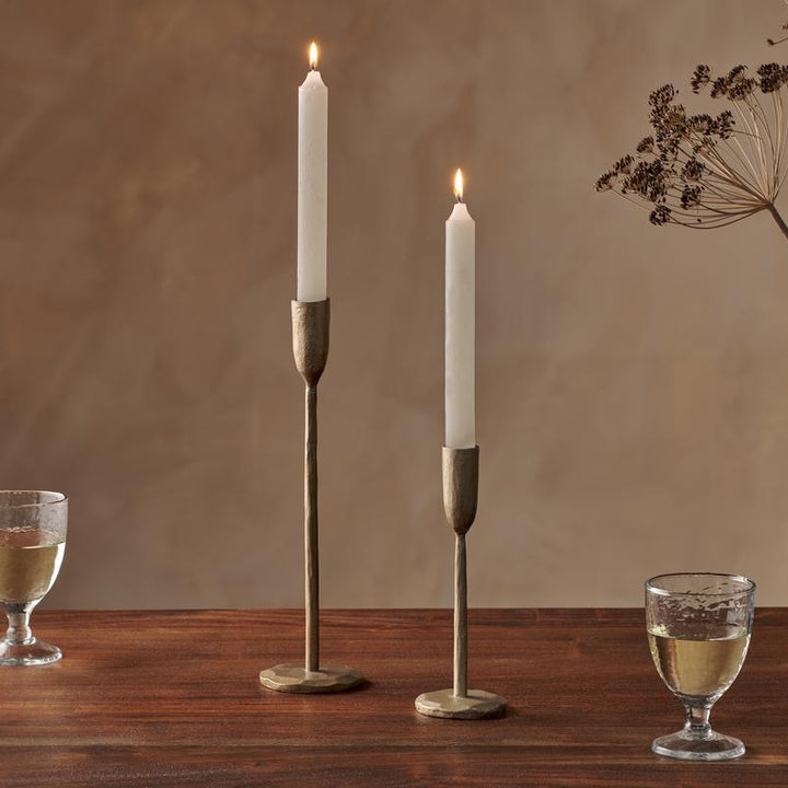 Rustic Soy Blend Dinner Candle in White Set of 2