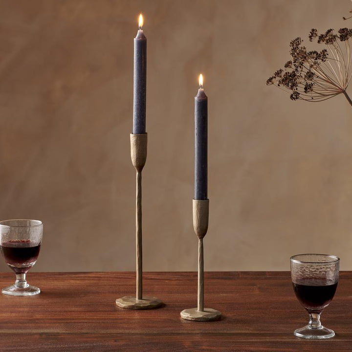 Rustic Soy Blend Dinner Candle in Charcoal Set of 2