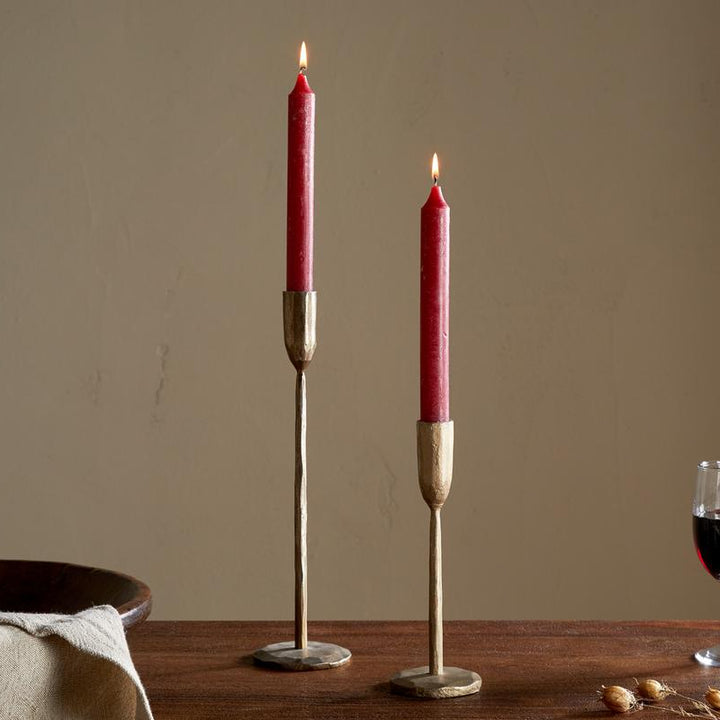 Rustic Soy Blend Dinner Candle in Dark Cherry Set of 2