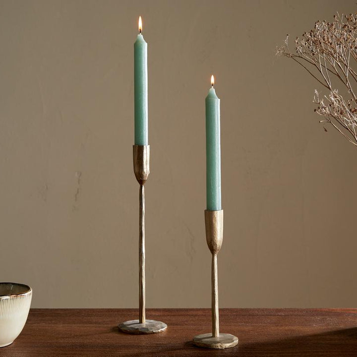 Rustic Soy Blend Dinner Candle in Sage Green Set of 2