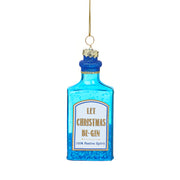 Blue Gin Bottle Shaped Bauble