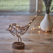 Pre-lit Table Robin in Copper