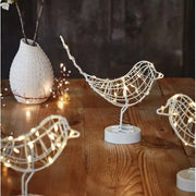 Pre-lit Table Robin in White