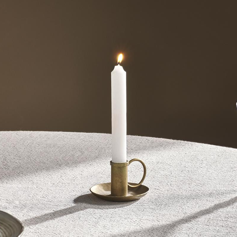 Rustic Soy Blend Dinner Candle in White Set of 2