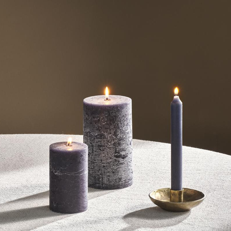 Rustic Soy Blend Pillar Candle in Charcoal