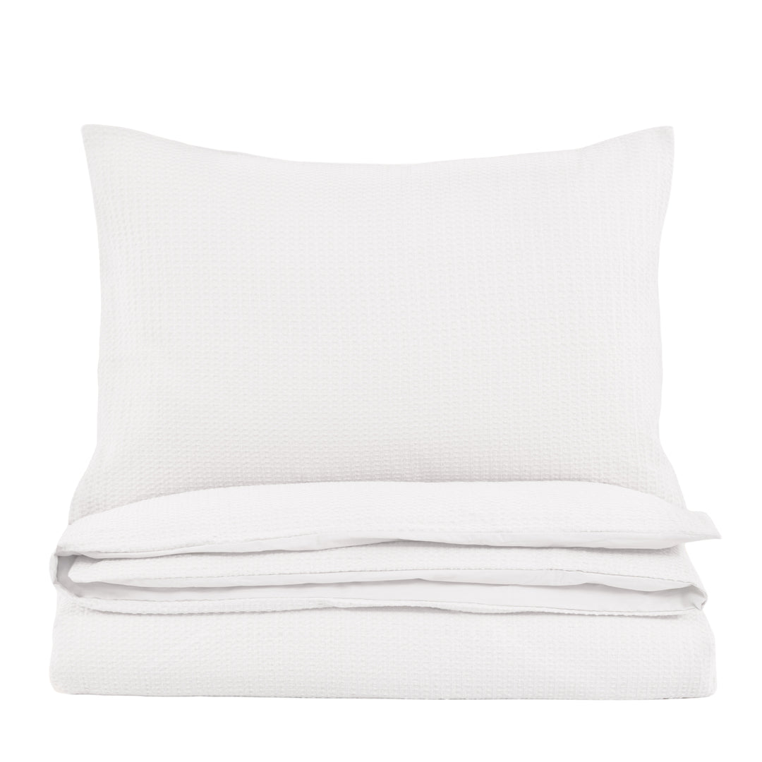 Mira Jacquard Duvet Set in White