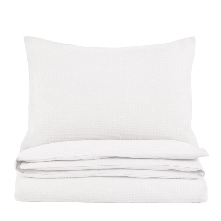 Mira Jacquard Duvet Set in White