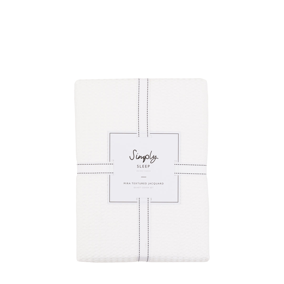 Mira Jacquard Duvet Set in White