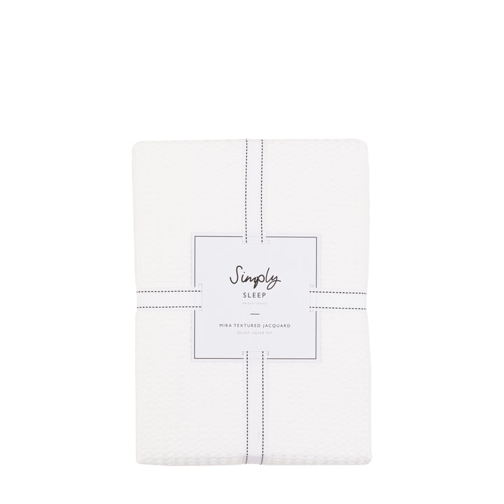 Mira Jacquard Duvet Set in White