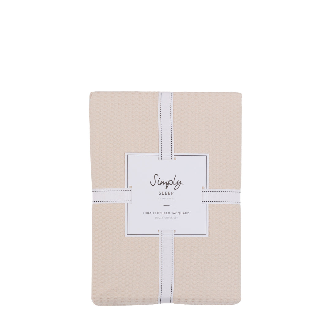 Mira Jacquard Duvet Set in Taupe