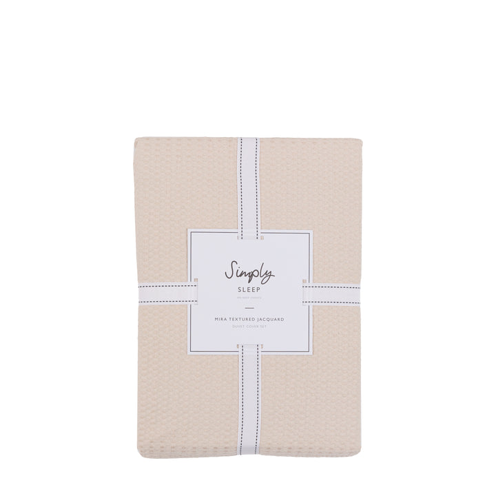 Mira Jacquard Duvet Set in Taupe