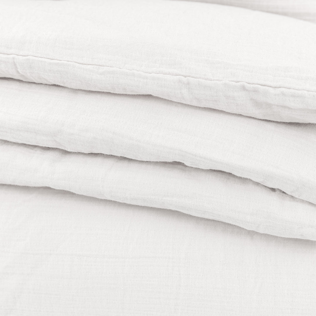 Alba Washed Cotton Duvet Set in White