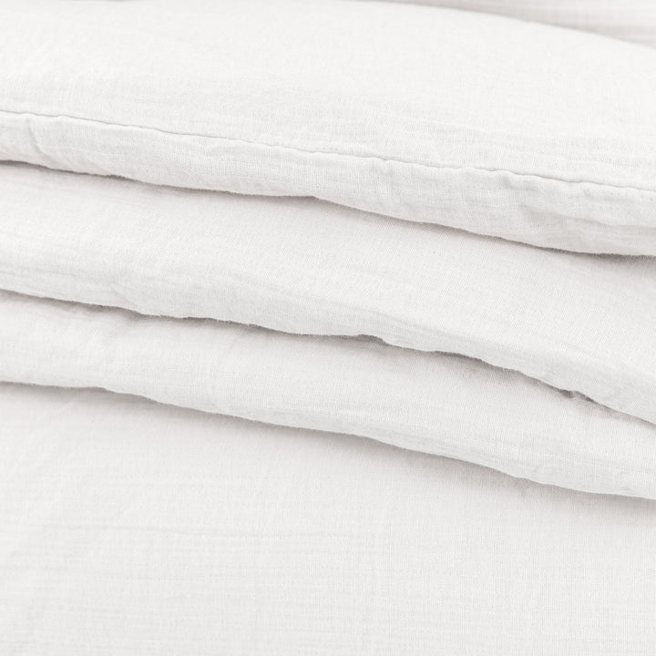 Alba Washed Cotton Duvet Set in White