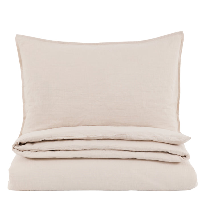 Alba Washed Cotton Duvet Set in Taupe