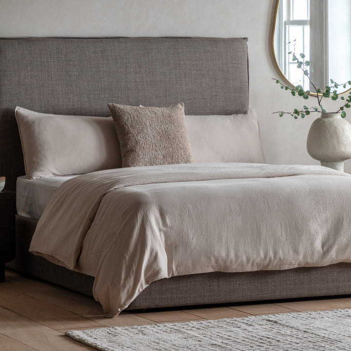 Alba Washed Cotton Duvet Set in Taupe